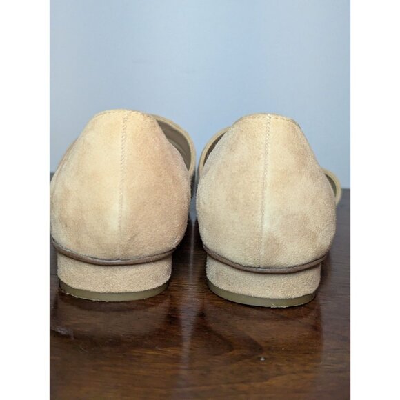 Franco Sarto Womens 7.5 nude suede leather slip on pointed toe flat shoe ARIA - Picture 5 of 8